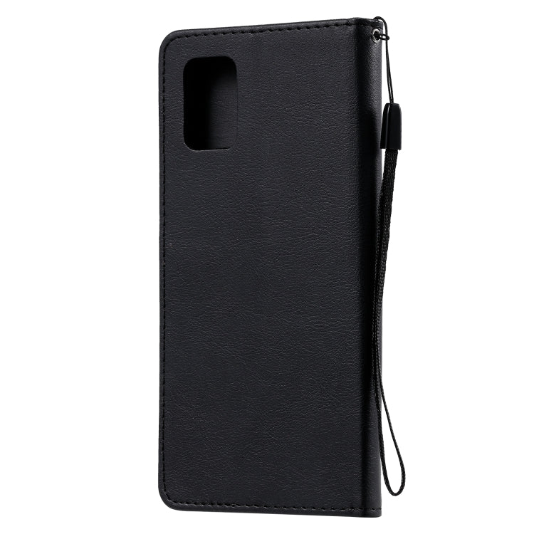 For Samsung Galaxy A71 5G Solid Color Horizontal Flip Protective Leather Case with Holder & Card Slots & Wallet & Photo Frame & Lanyard