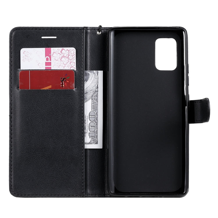 For Samsung Galaxy A71 5G Solid Color Horizontal Flip Protective Leather Case with Holder & Card Slots & Wallet & Photo Frame & Lanyard