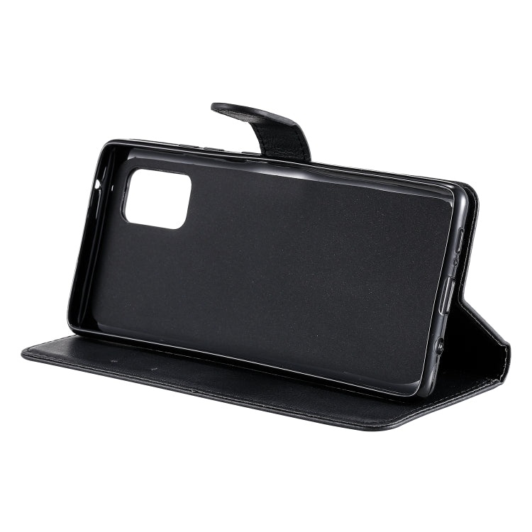For Samsung Galaxy A71 5G Solid Color Horizontal Flip Protective Leather Case with Holder & Card Slots & Wallet & Photo Frame & Lanyard