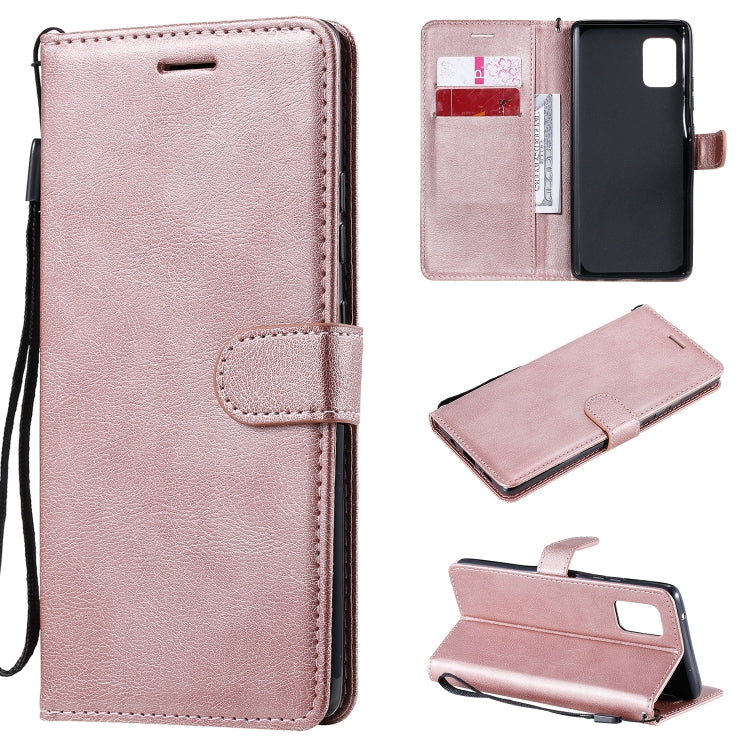 For Samsung Galaxy A71 5G Solid Color Horizontal Flip Protective Leather Case with Holder & Card Slots & Wallet & Photo Frame & Lanyard