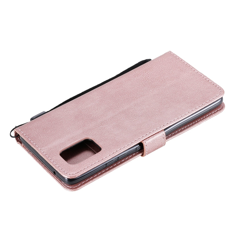 For Samsung Galaxy A71 5G Solid Color Horizontal Flip Protective Leather Case with Holder & Card Slots & Wallet & Photo Frame & Lanyard