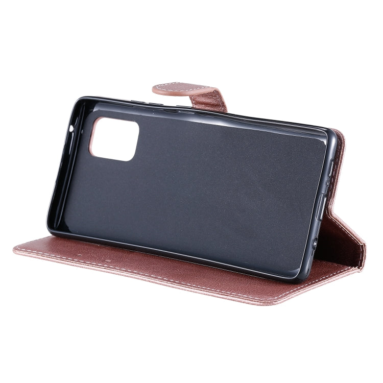 For Samsung Galaxy A71 5G Solid Color Horizontal Flip Protective Leather Case with Holder & Card Slots & Wallet & Photo Frame & Lanyard