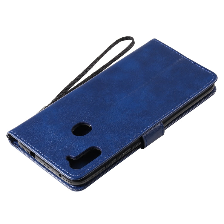 For Samsung Galaxy A11 Solid Color Horizontal Flip Protective Leather Case with Holder & Card Slots & Wallet & Photo Frame & Lanyard