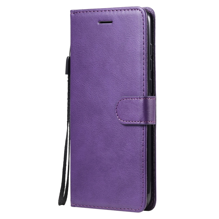 For Samsung Galaxy A11 Solid Color Horizontal Flip Protective Leather Case with Holder & Card Slots & Wallet & Photo Frame & Lanyard
