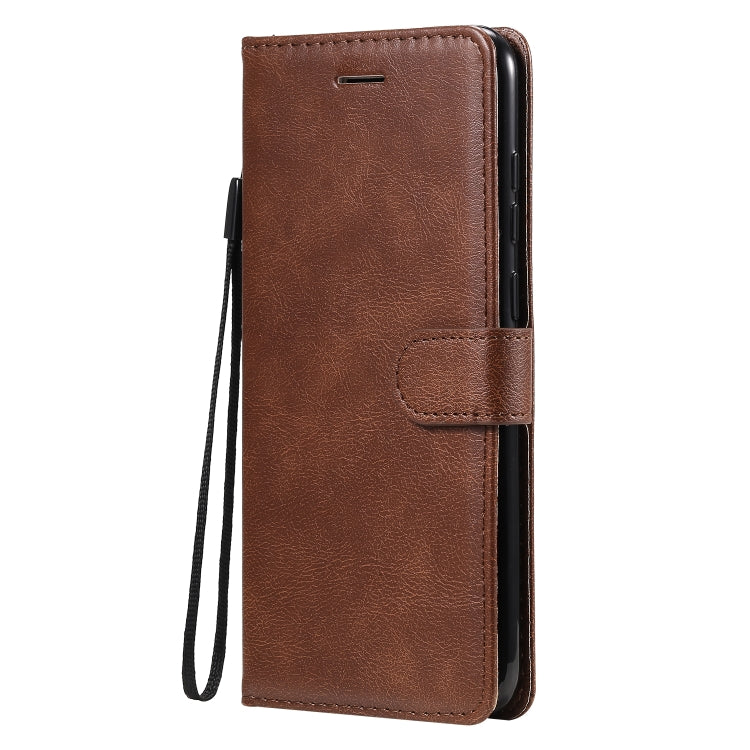 For Samsung Galaxy A11 Solid Color Horizontal Flip Protective Leather Case with Holder & Card Slots & Wallet & Photo Frame & Lanyard