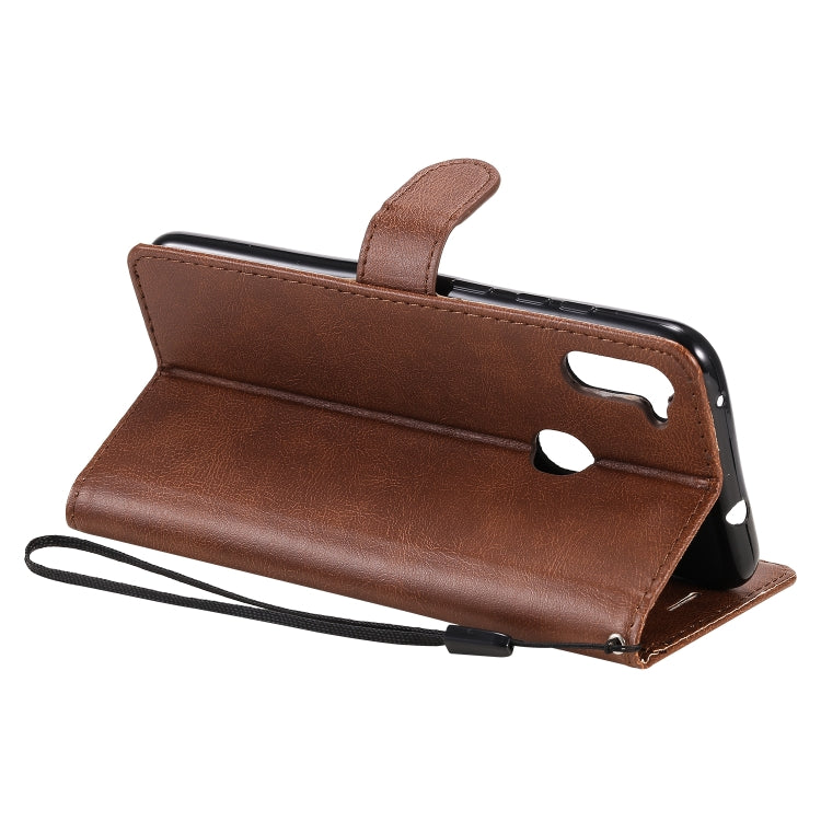 For Samsung Galaxy A11 Solid Color Horizontal Flip Protective Leather Case with Holder & Card Slots & Wallet & Photo Frame & Lanyard