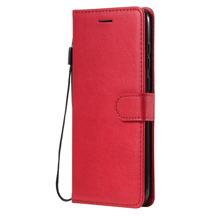 For Samsung Galaxy A11 Solid Color Horizontal Flip Protective Leather Case with Holder & Card Slots & Wallet & Photo Frame & Lanyard