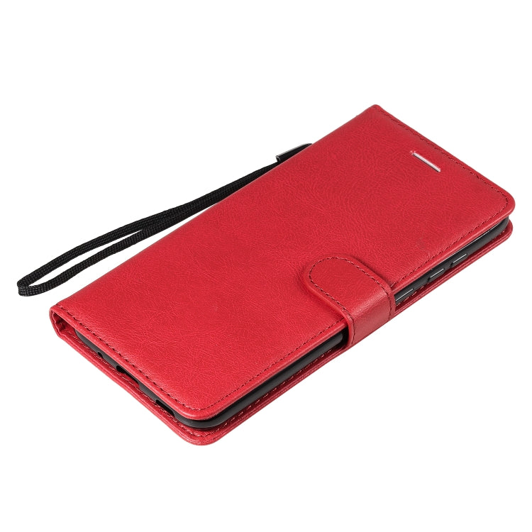 For Samsung Galaxy A11 Solid Color Horizontal Flip Protective Leather Case with Holder & Card Slots & Wallet & Photo Frame & Lanyard