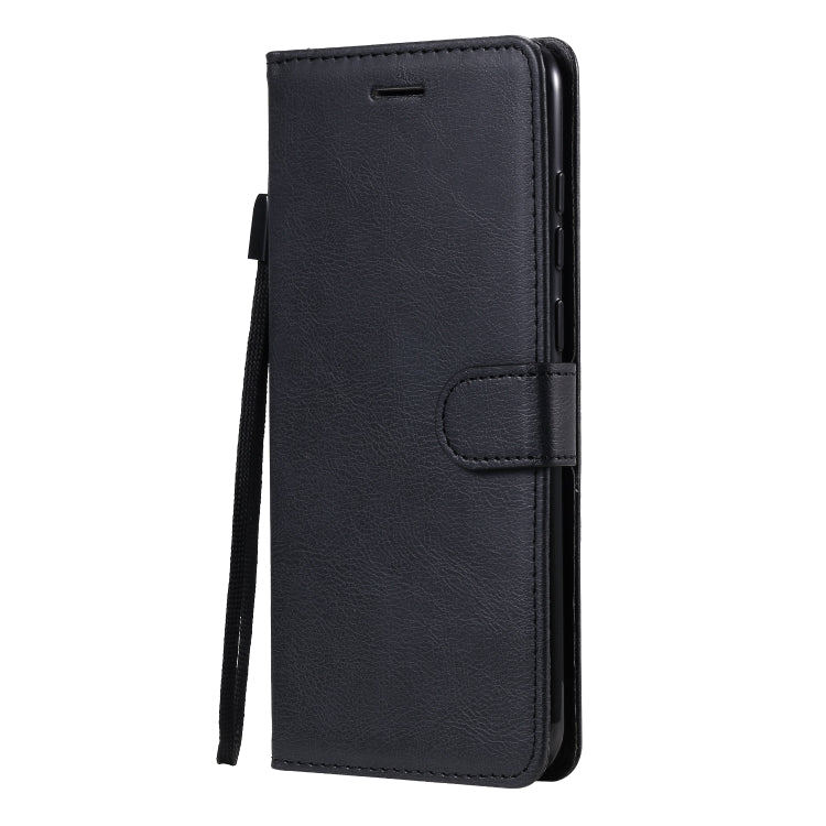 For Samsung Galaxy A11 Solid Color Horizontal Flip Protective Leather Case with Holder & Card Slots & Wallet & Photo Frame & Lanyard