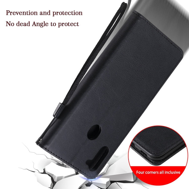 For Samsung Galaxy A11 Solid Color Horizontal Flip Protective Leather Case with Holder & Card Slots & Wallet & Photo Frame & Lanyard