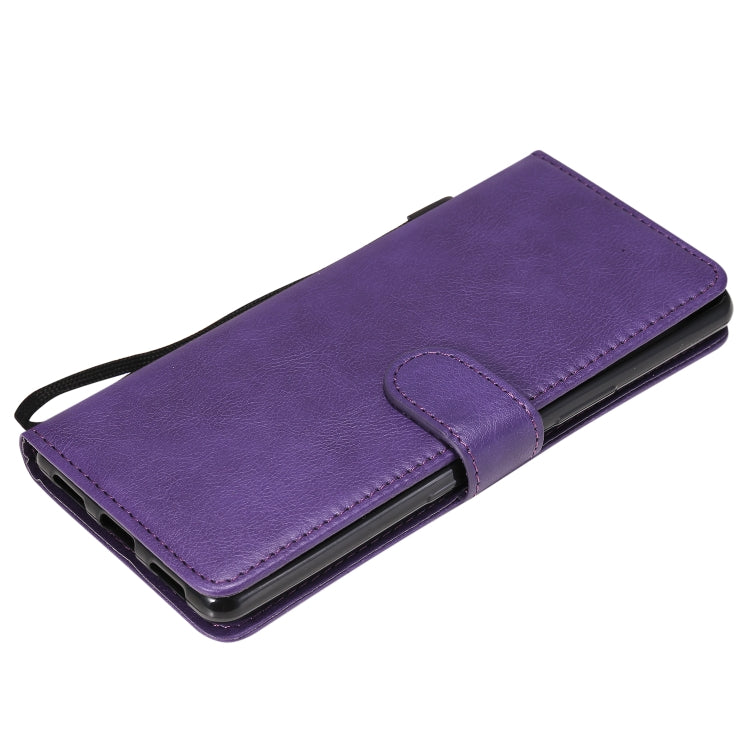 For Sony Xperia L4 Solid Color Horizontal Flip Protective Leather Case with Holder & Card Slots & Wallet & Photo Frame & Lanyard