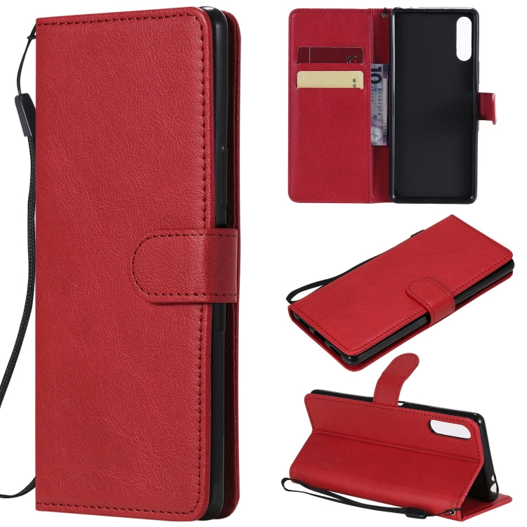 For Sony Xperia L4 Solid Color Horizontal Flip Protective Leather Case with Holder & Card Slots & Wallet & Photo Frame & Lanyard