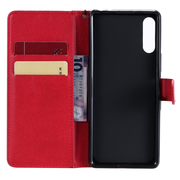 For Sony Xperia L4 Solid Color Horizontal Flip Protective Leather Case with Holder & Card Slots & Wallet & Photo Frame & Lanyard