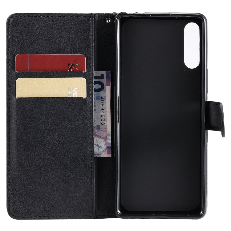 For Sony Xperia L4 Solid Color Horizontal Flip Protective Leather Case with Holder & Card Slots & Wallet & Photo Frame & Lanyard