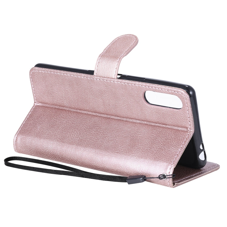 For Sony Xperia L4 Solid Color Horizontal Flip Protective Leather Case with Holder & Card Slots & Wallet & Photo Frame & Lanyard