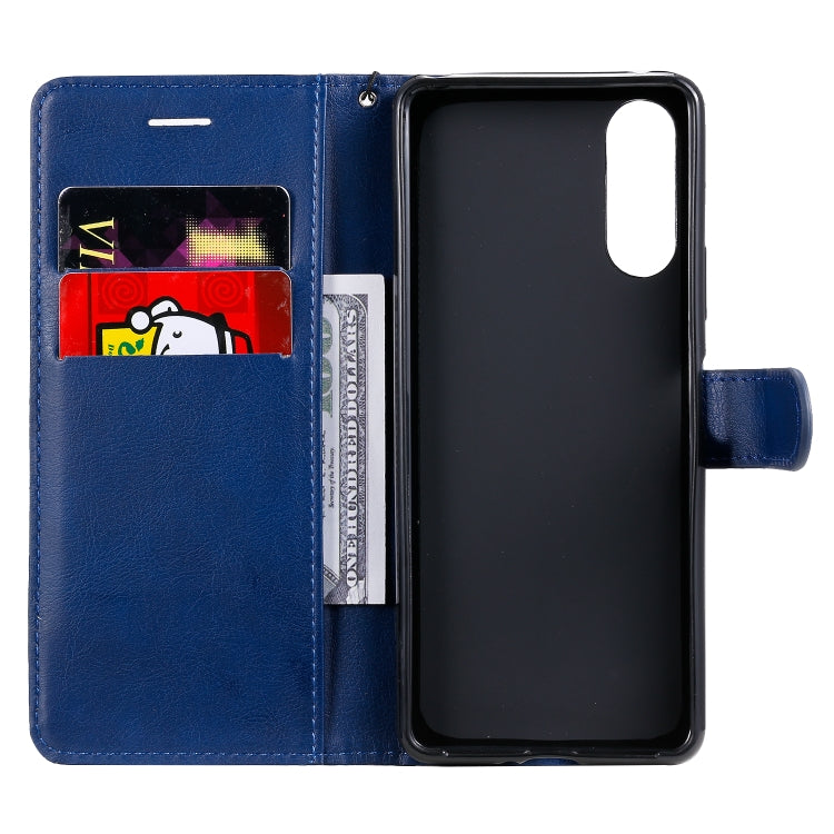 For Sony Xperia 10 II Solid Color Horizontal Flip Protective Leather Case with Holder & Card Slots & Wallet & Photo Frame & Lanyard