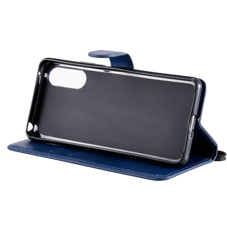 For Sony Xperia 10 II Solid Color Horizontal Flip Protective Leather Case with Holder & Card Slots & Wallet & Photo Frame & Lanyard