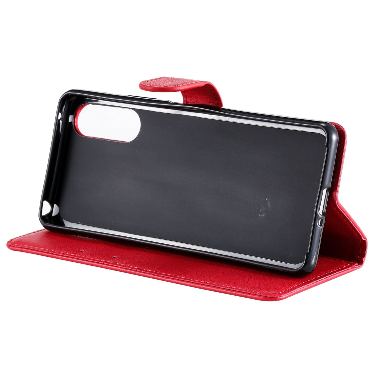 For Sony Xperia 10 II Solid Color Horizontal Flip Protective Leather Case with Holder & Card Slots & Wallet & Photo Frame & Lanyard