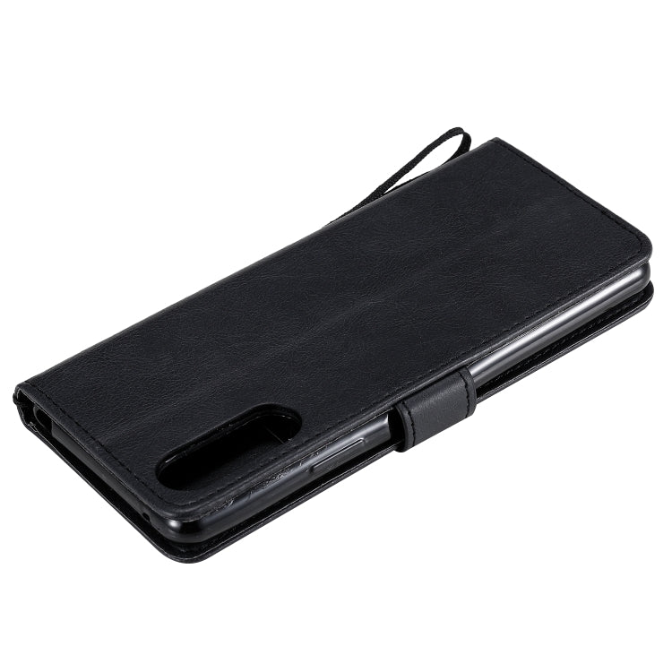 For Sony Xperia 10 II Solid Color Horizontal Flip Protective Leather Case with Holder & Card Slots & Wallet & Photo Frame & Lanyard