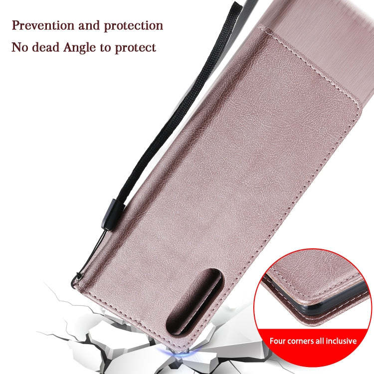 For Sony Xperia 10 II Solid Color Horizontal Flip Protective Leather Case with Holder & Card Slots & Wallet & Photo Frame & Lanyard