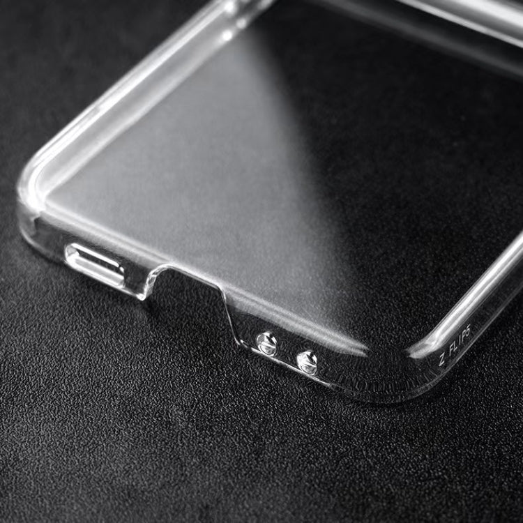For Samsung Galaxy Z Flip6 / Flip7 FE 3 in 1 PC Transparent Shockproof Protective Phone Case - Transparent