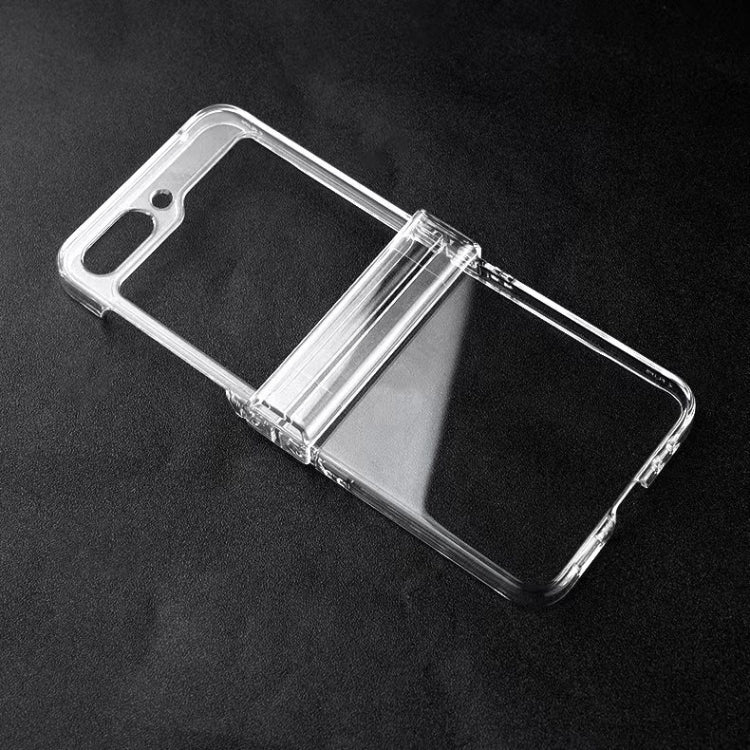 For Samsung Galaxy Z Flip5 3 in 1 PC Transparent Shockproof Protective Phone Case - Transparent
