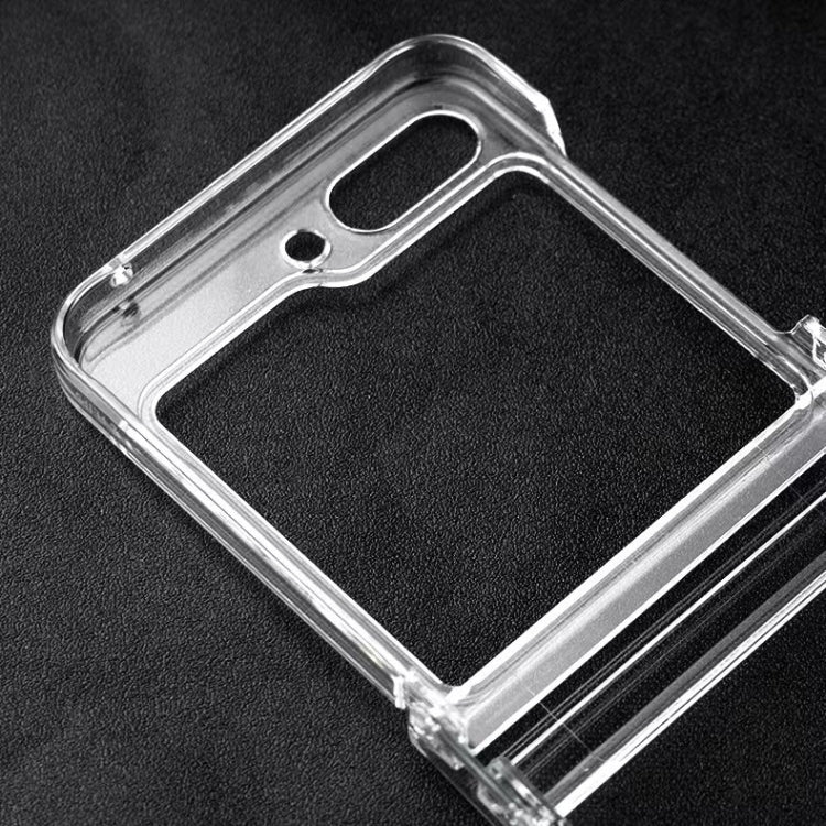 For Samsung Galaxy Z Flip5 3 in 1 PC Transparent Shockproof Protective Phone Case - Transparent