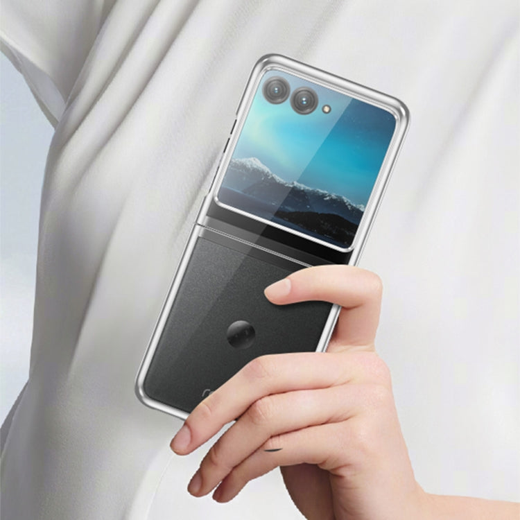 For Motorola Razr 50 Full Coverage Electroplate PC Transparent Phone Case