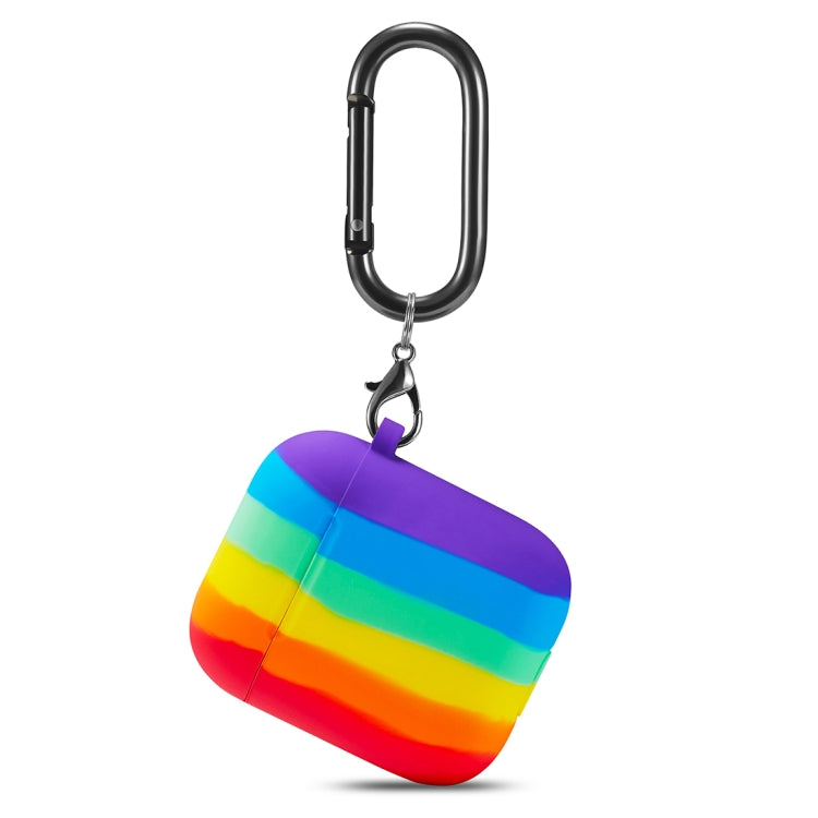 For AirPods 1 / 2 Rainbow Color Earphone Protective Case with Hook