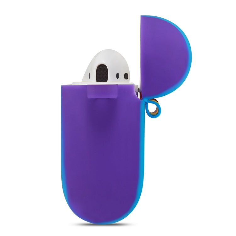 For AirPods 1 / 2 Rainbow Color Earphone Protective Case with Hook