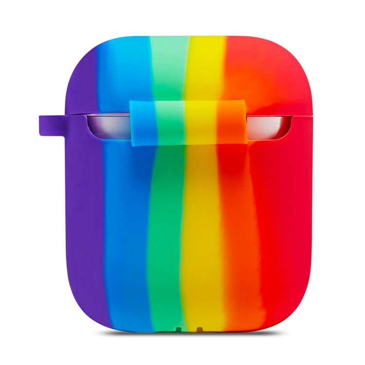 For AirPods 1 / 2 Rainbow Color Earphone Protective Case with Hook