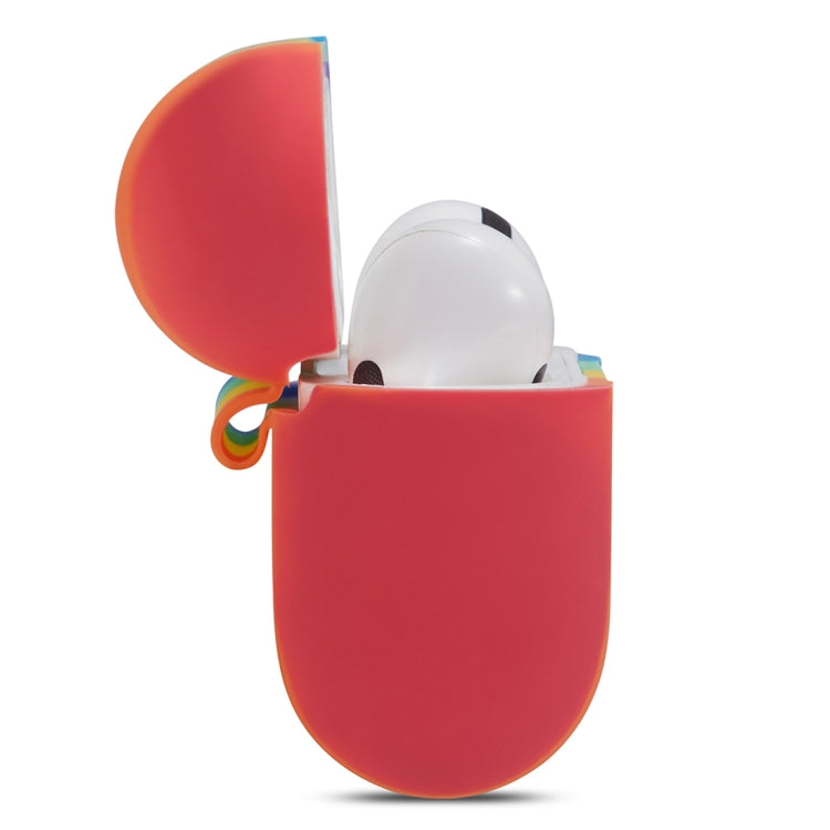 For AirPods Pro Rainbow Color Earphone Protective Case with Hook