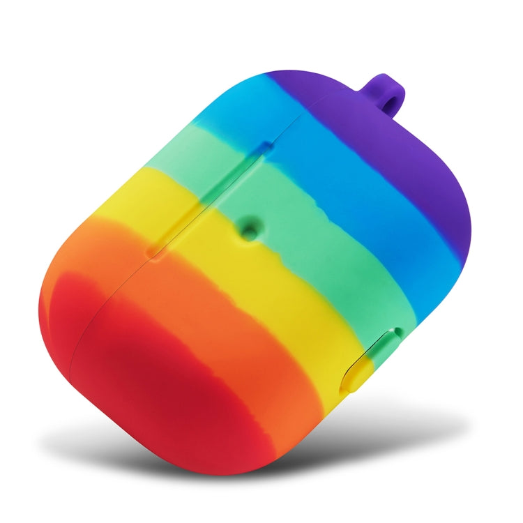 For AirPods Pro Rainbow Color Earphone Protective Case with Hook