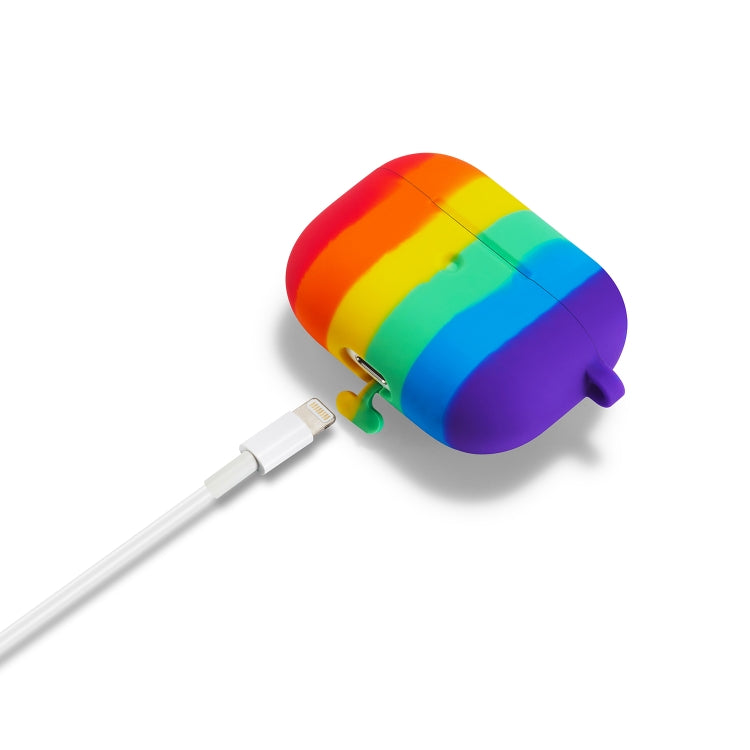 For AirPods Pro Rainbow Color Earphone Protective Case with Hook