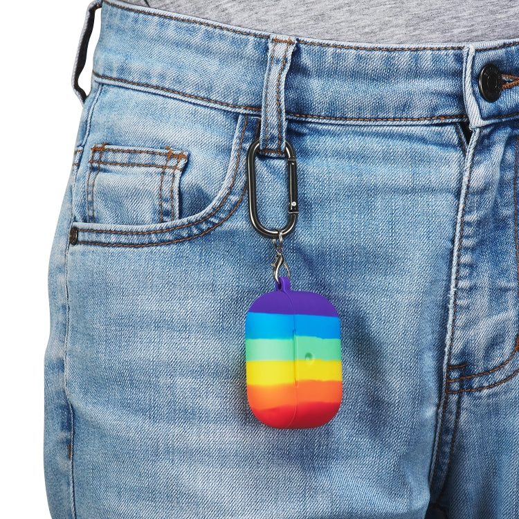 For AirPods Pro Rainbow Color Earphone Protective Case with Hook