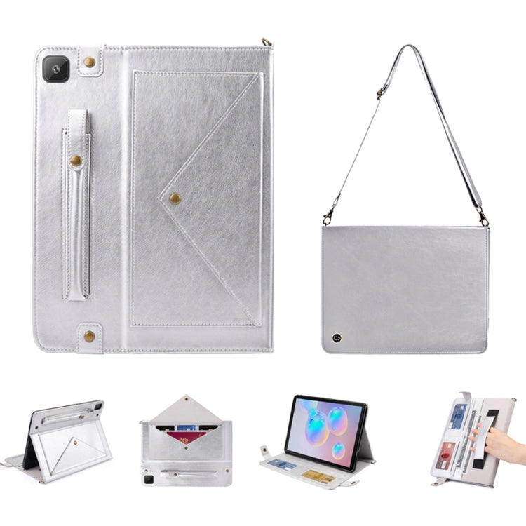 For Samsung Galaxy S6 Lite P610/615 Envelope Horizontal Flip PU Leather Case with Card Slots & Pen Slots & Holder & Wallet & Photo Frame & Shoulder Strap