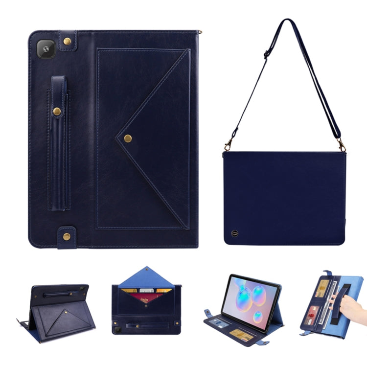 For Samsung Galaxy S6 Lite P610/615 Envelope Horizontal Flip PU Leather Case with Card Slots & Pen Slots & Holder & Wallet & Photo Frame & Shoulder Strap