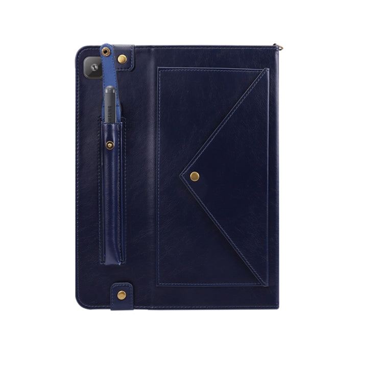 For Samsung Galaxy S6 Lite P610/615 Envelope Horizontal Flip PU Leather Case with Card Slots & Pen Slots & Holder & Wallet & Photo Frame & Shoulder Strap