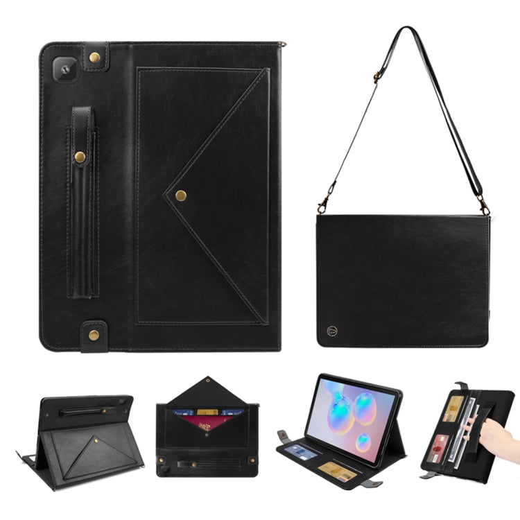 For Samsung Galaxy S6 Lite P610/615 Envelope Horizontal Flip PU Leather Case with Card Slots & Pen Slots & Holder & Wallet & Photo Frame & Shoulder Strap