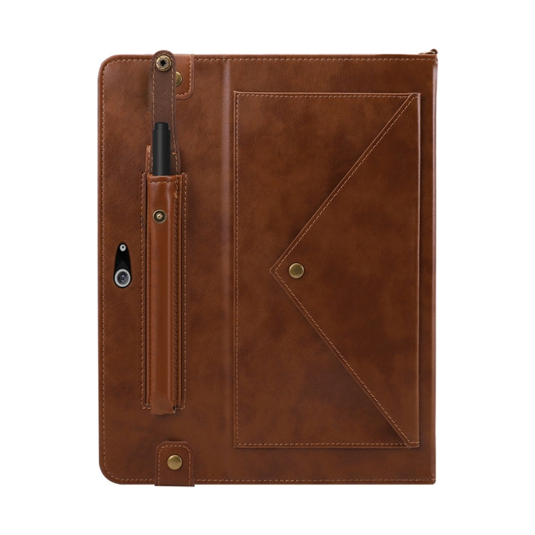 For Microsoft Surface Go 10.1 inch Envelope Horizontal Flip PU Leather Case with Card Slots & Pen Slots & Holder & Wallet & Photo Frame & Shoulder Strap