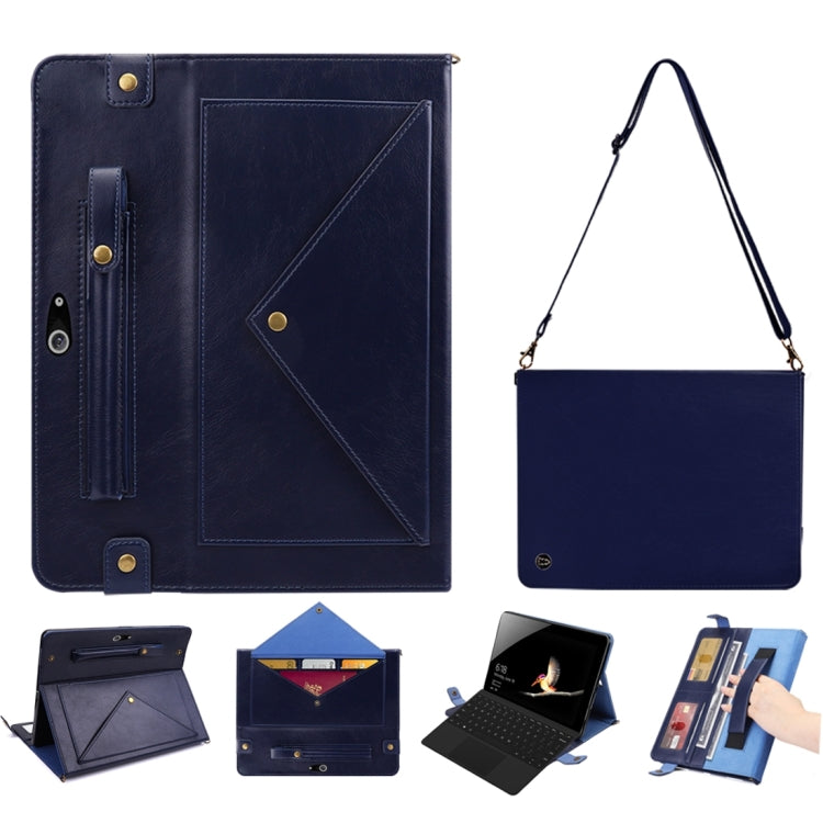 For Microsoft Surface Go 10.1 inch Envelope Horizontal Flip PU Leather Case with Card Slots & Pen Slots & Holder & Wallet & Photo Frame & Shoulder Strap