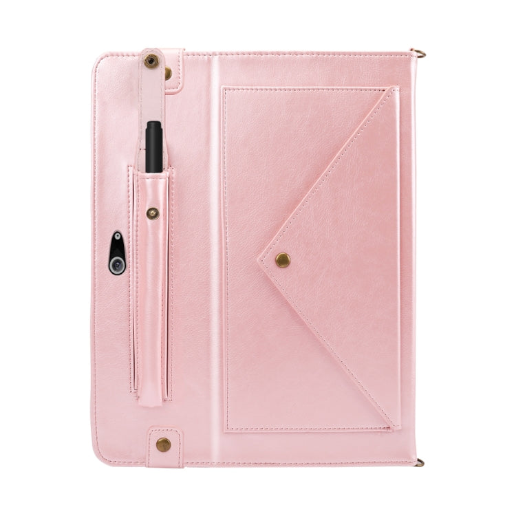 For Microsoft Surface Go 10.1 inch Envelope Horizontal Flip PU Leather Case with Card Slots & Pen Slots & Holder & Wallet & Photo Frame & Shoulder Strap