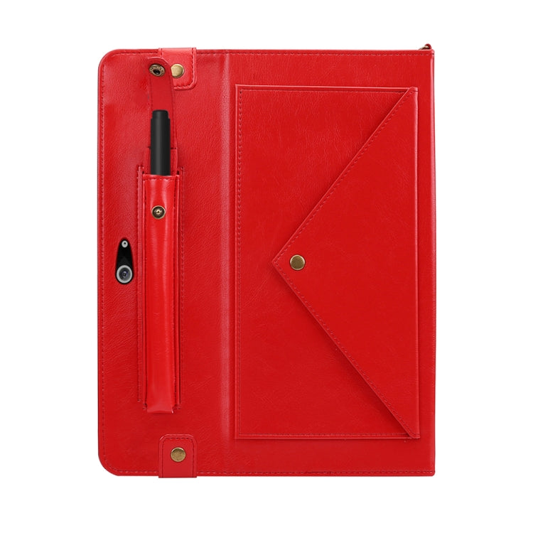 For Microsoft Surface Go 10.1 inch Envelope Horizontal Flip PU Leather Case with Card Slots & Pen Slots & Holder & Wallet & Photo Frame & Shoulder Strap