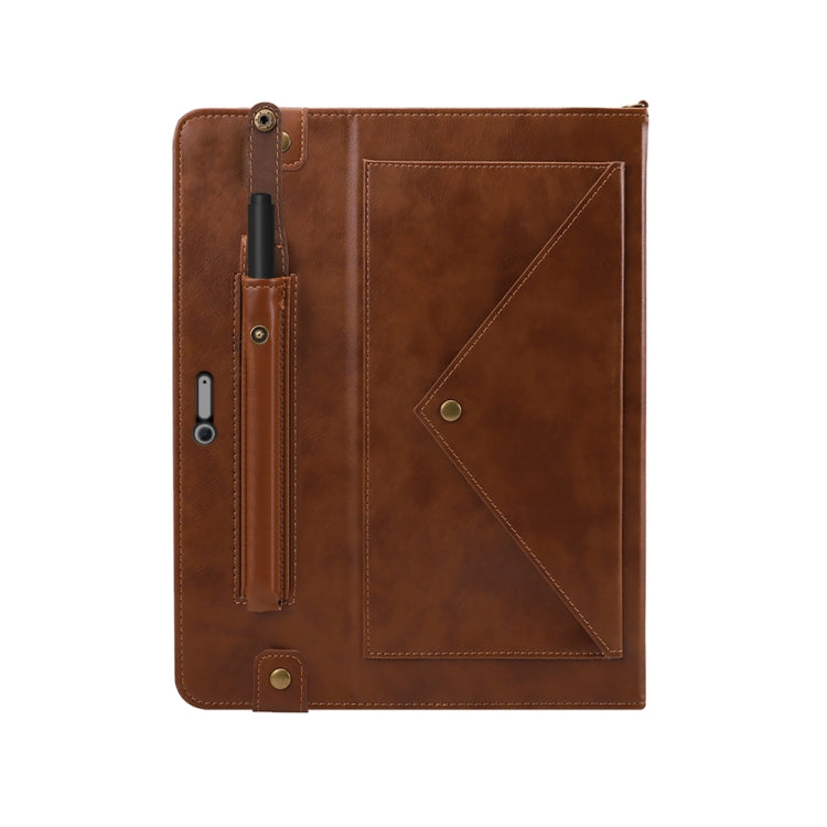 For Microsoft Surface Pro 4 / 5 / 6 / 7 Envelope Horizontal Flip PU Leather Case with Card Slots & Pen Slots & Holder & Wallet & Photo Frame & Shoulder Strap