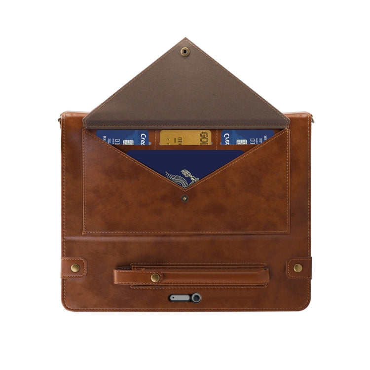 For Microsoft Surface Pro 4 / 5 / 6 / 7 Envelope Horizontal Flip PU Leather Case with Card Slots & Pen Slots & Holder & Wallet & Photo Frame & Shoulder Strap