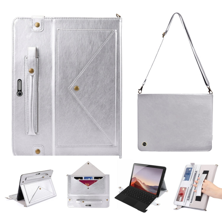 For Microsoft Surface Pro 4 / 5 / 6 / 7 Envelope Horizontal Flip PU Leather Case with Card Slots & Pen Slots & Holder & Wallet & Photo Frame & Shoulder Strap