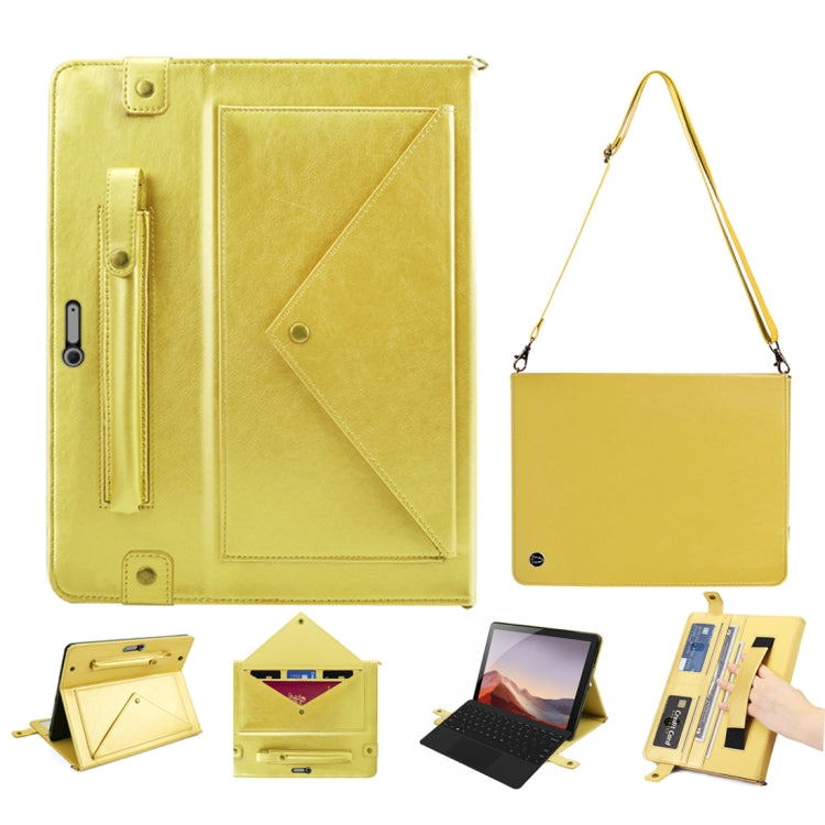 For Microsoft Surface Pro 4 / 5 / 6 / 7 Envelope Horizontal Flip PU Leather Case with Card Slots & Pen Slots & Holder & Wallet & Photo Frame & Shoulder Strap