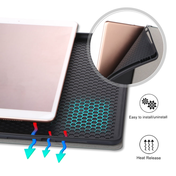 For iPad 10.2 Electric Pressed Horizontal Flip Leather Case with Pen Slot & Holder without Keyboard