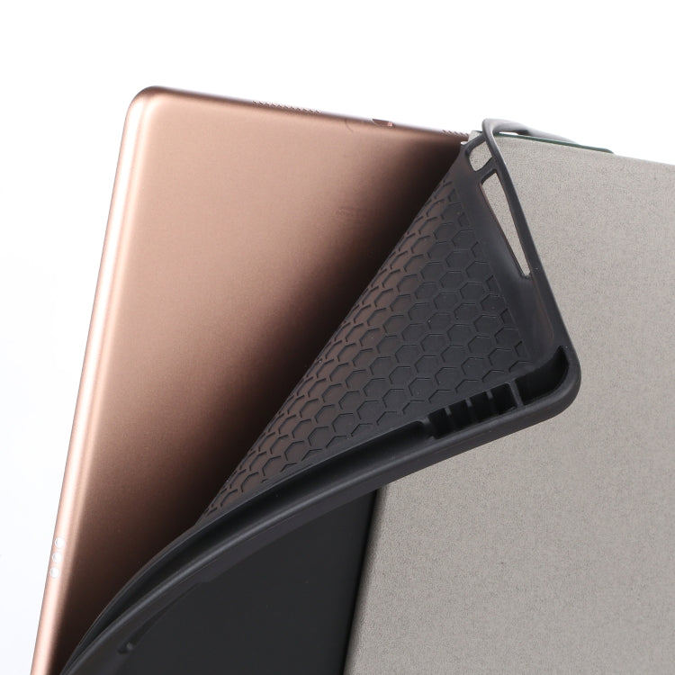 For iPad 10.2 Electric Pressed Horizontal Flip Leather Case with Pen Slot & Holder without Keyboard