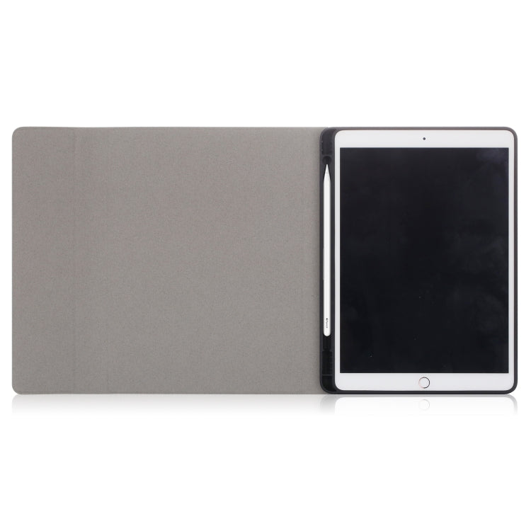 For iPad 10.2 Electric Pressed Horizontal Flip Leather Case with Pen Slot & Holder without Keyboard